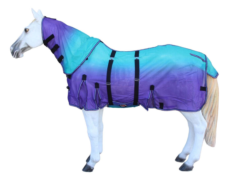 Horse Light Summer Airflow Mesh Scrim Sheet Removable Neck Purple Flysheet 73160