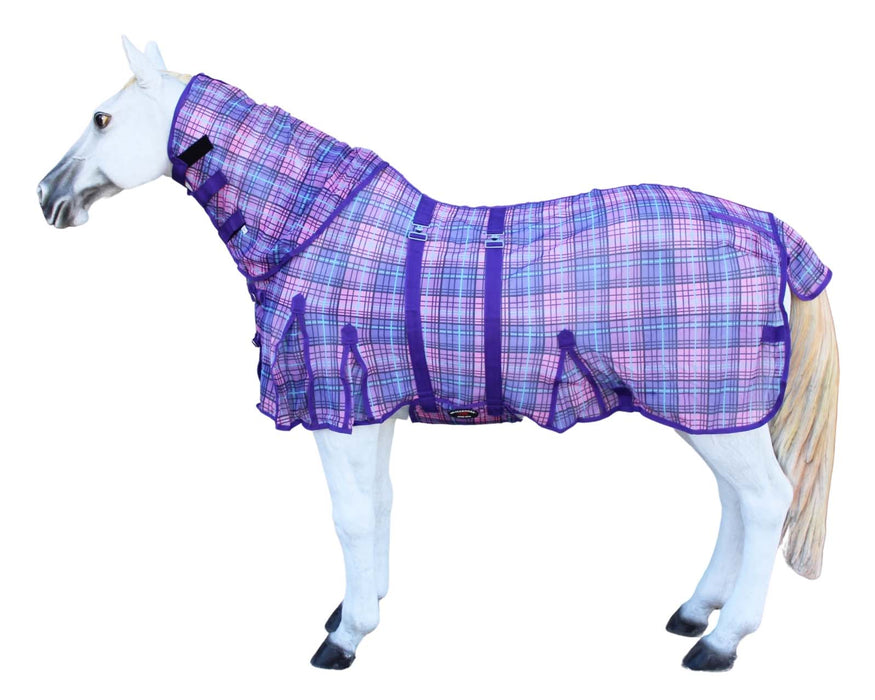 Challenger Horse Fly Sheet Removable Neck Mesh Light Summer Spring Airflow Neck Purple 73164