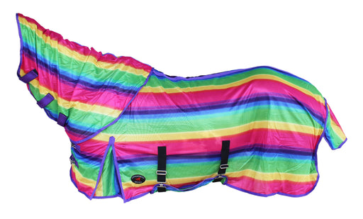 Challenger Horse Mesh Summer Fly Sheet Spring Airflow Neck Rainbow 731EE11