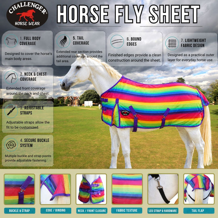 Challenger Horse Mesh Summer Fly Sheet Spring Airflow   Turquoise 7301