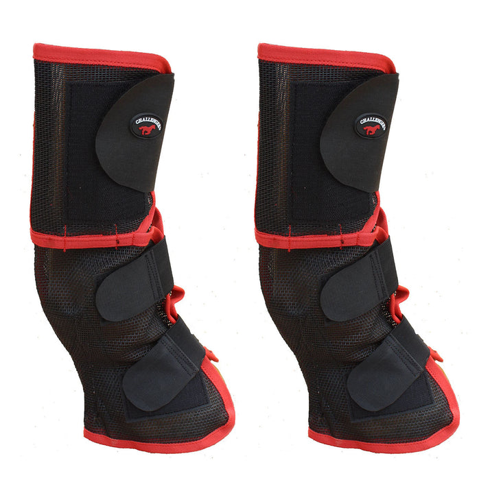 Horse Contoured Black PVC Mesh Summer Leg Protection FlyBoot 73502