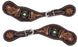 Horse Western Floral Tooled Leather Beaded Inlay Cowboy Rodeo Boots Spur Straps 74189