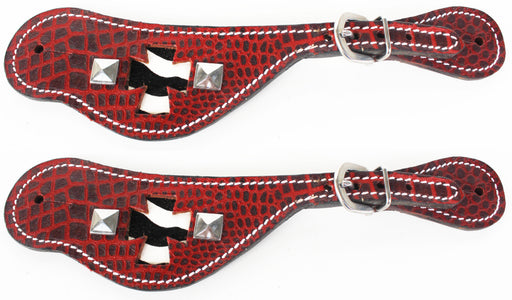 Horse Western Riding Cowboy Boots Leather Spur Straps Tack  7437