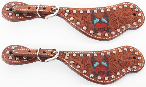 Horse Western Riding Cowboy Boots Leather Spur Straps Tack  7460