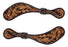 Horse Western Brown Antique Floral Tooled Leather Cross Beaded Inlay Spur Straps 74AD22