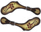 Horse Western Tack Floral Painted Antique Leather Adjustable Boot Spur Straps 74FK23