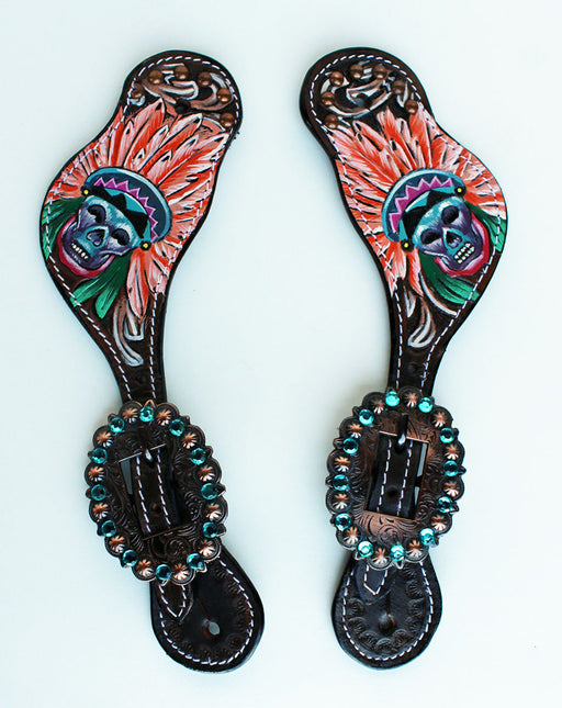 Western Riding Cowboy Boots Leather Spur Straps Tack  74M8852