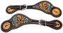 Floral Hand painted Tooled Leather Western Show Spur Strap Tack 75S02