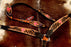 Horse Western Riding Leather Bridle Headstall Breast Collar Tack Pink 7672