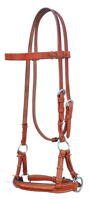 Horse Western  Western Side Pull Padded Bridle Noseband Split Reins Cob 7703TN-C