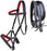 Horse Western Horse Western English Leather Bitless Sidepull Bridle w/ Reins Red 7708BRR-F