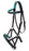 Horse Western English Brown Leather Bitless Sidepull Padded Bridle Reins Teal 7708BRT