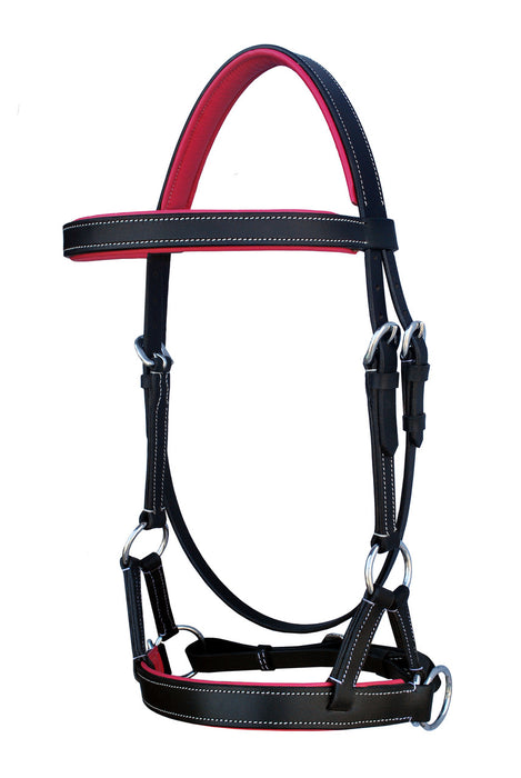 Horse Western Brown Leather Training Tack Bitless Sidepull Bridle Reins 7711