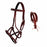 Horse Western Leather Beaded Bitless Sidepull Bridle Reins Rhinestone