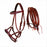 Horse Western Leather Beaded Bitless Sidepull Bridle Reins Rhinestone