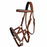 Horse Western Leather Beaded Bitless Sidepull Bridle Reins Rhinestone