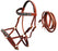 Horse Western Leather Training Tack Bitless Sidepull Beaded Bridle Reins 77RS13TN
