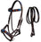 Horse Western Leather Tack Beaded Bitless Sidepull Bridle Reins Brown 77RS16BR