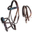 Horse Western Leather Tack Beaded Bitless Sidepull Bridle Reins Brown 77RS18BR