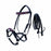 Horse Western Black Leather Beaded Bitless Padded Sidepull Bridle Reins 77RS21