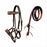 Horse Western Tan Leather Padded Bitless Training Sidepull Bridle Reins