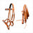 Horse Western Tan Leather Padded Bitless Training Sidepull Bridle Reins