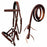 Horse Western Tan Leather Padded Bitless Training Sidepull Bridle Reins