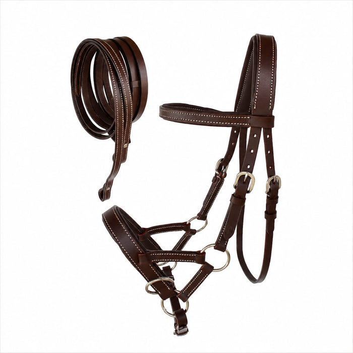 Horse Western Horse Western English Tack Black Leather Bitless Sidepull Bridle Reins 77RT05