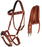 Horse Western Padded Leather Beaded Bitless Sidepull Bridle Reins 77RT08TN-F