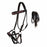 Horse Western Padded Leather Beaded Bitless Sidepull Bridle Reins 77RT13BR-F