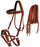 Horse Western Padded Leather Beaded Bitless Sidepull Bridle 77RT19TN-F