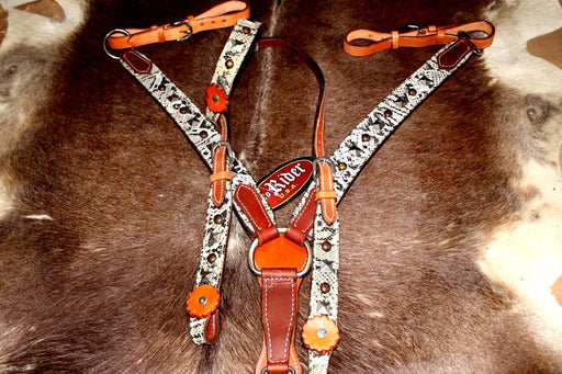 Horse Show Saddle Tack Rodeo Bridle Western Leather Headstall  7808