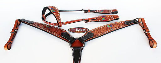 Horse Saddle Tack Bridle Western Leather Headstall BreastCollar 78148A