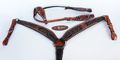Horse Saddle Tack Bridle Western Leather Headstall BreastCollar 78149A