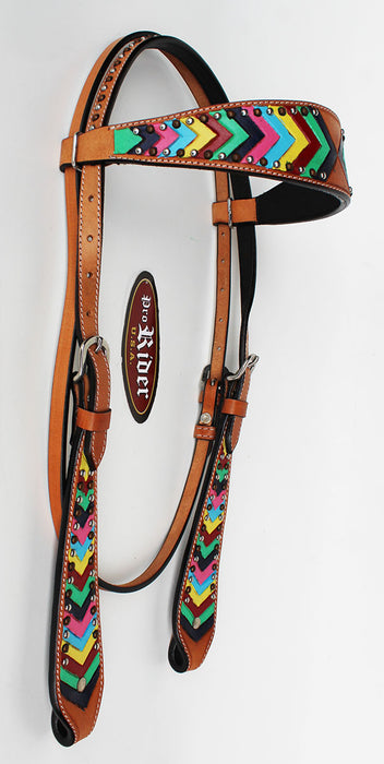 Horse Show Saddle Tack Rodeo Bridle Western Leather Headstall Equine 78160H