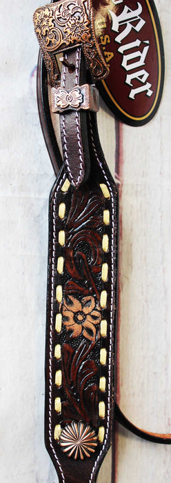 Horse Show Saddle Tack Rodeo Bridle Western Leather Headstall Brown 78162HB
