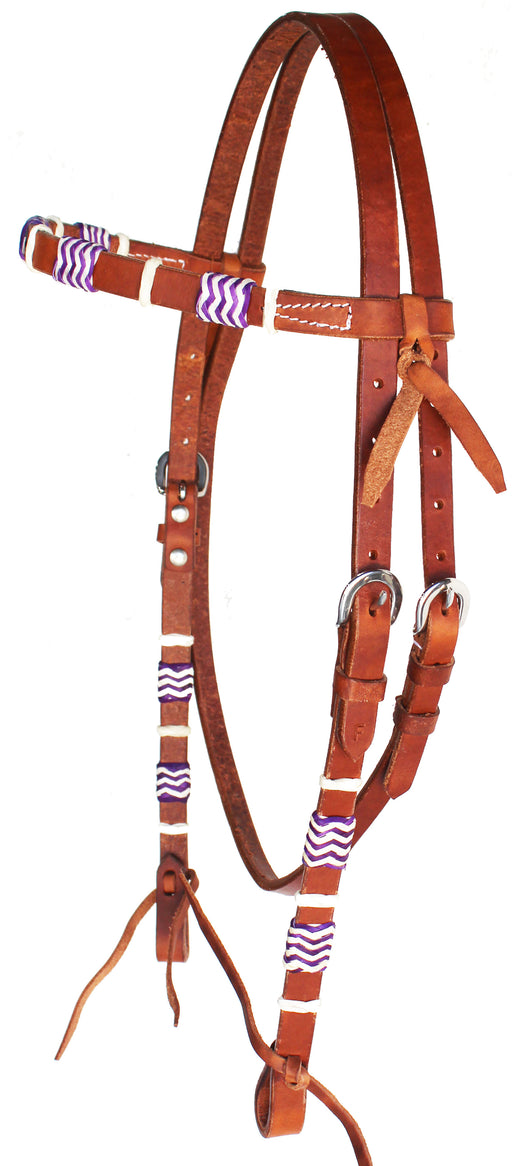 Horse Western  how Tack Leather Bridle Knotted Browband Headstall 78Rawhide