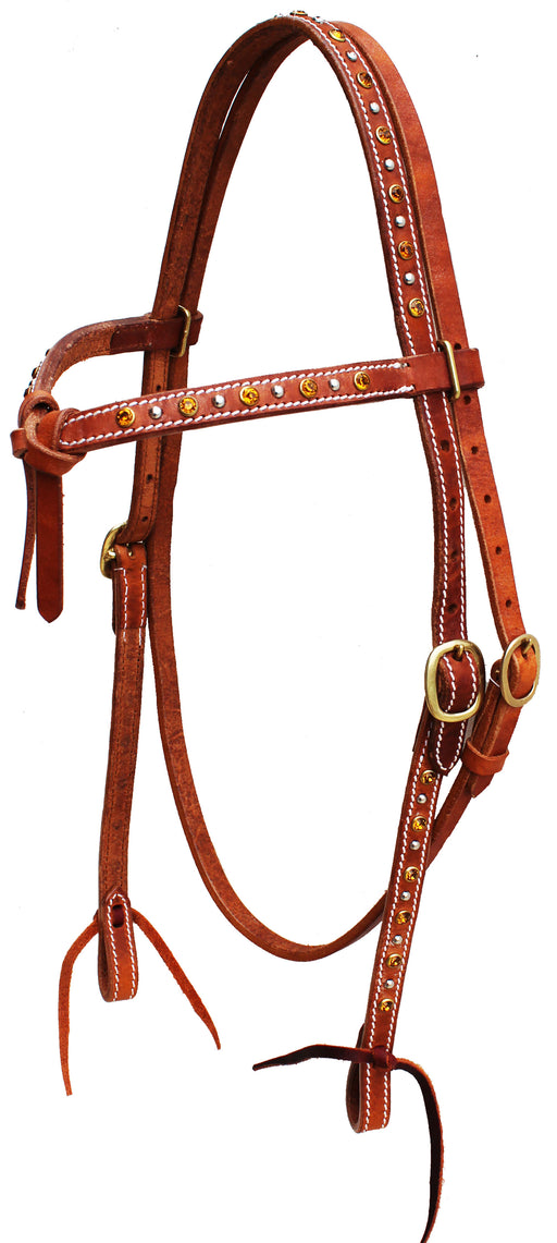 Horse Western Leather Horse Tack Knotted Rhinestone Bridle 78202
