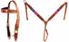 Horse Horse Western Serape Tooled Browband Bridle & Breast Collar Tack Set 78210B