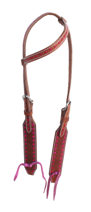 Horse American Leather Western Buckstitch Headstall Bridle Tack 78ADH