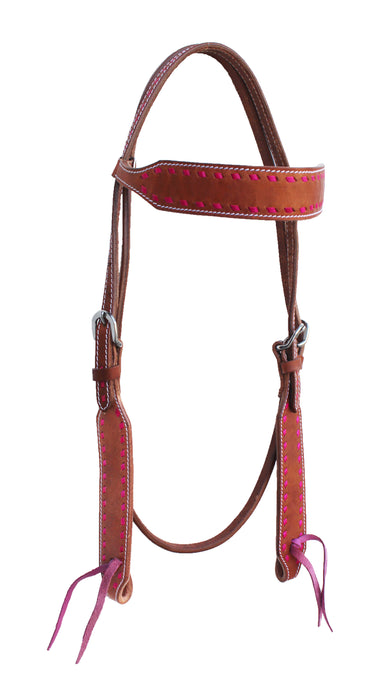 Horse American Leather Western Buckstitch Headstall Bridle Tack 78ADH