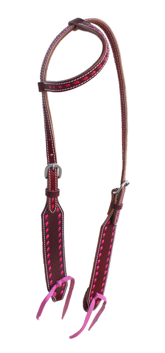 Horse American Leather Western Buckstitch Headstall Bridle Tack 78ADH