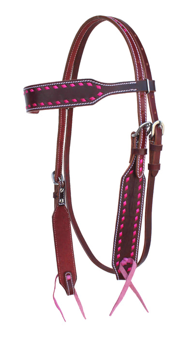 Horse American Leather Western Buckstitch Headstall Bridle Tack