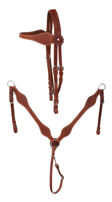 Horse Western One Ear Bridle & Breast Collar Tack Set 78AD06Set