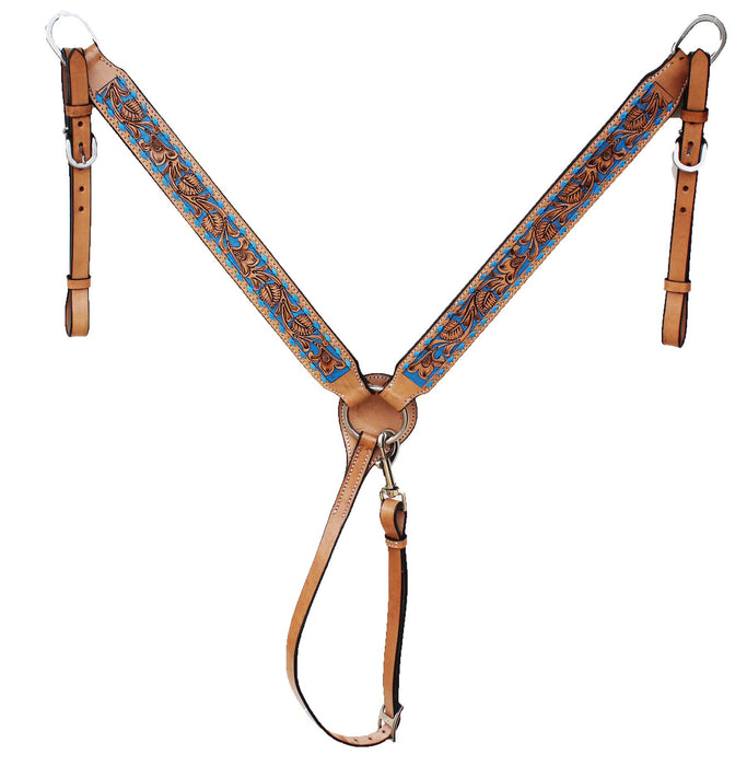 Horse Western Floral Browband Bridle & Breast Collar Set Turquoise 78FK07B