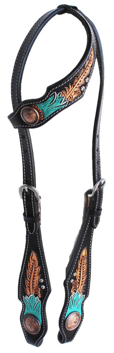 Horse Horse Western Floral Tooled One Ear Bridle & Breast Collar Set Brown 78FK14A