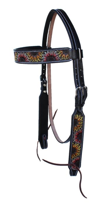 Horse Western Tooled Leather Headstall Bridle Breast Collar Set 78FK17setY21