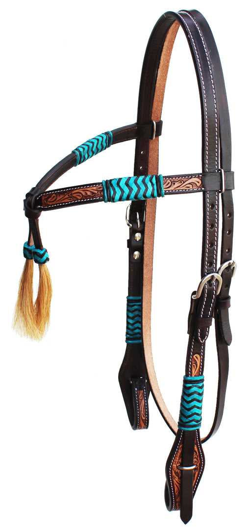Horse Western Tooled Leather Browband Headstall Bridle 78FKHB