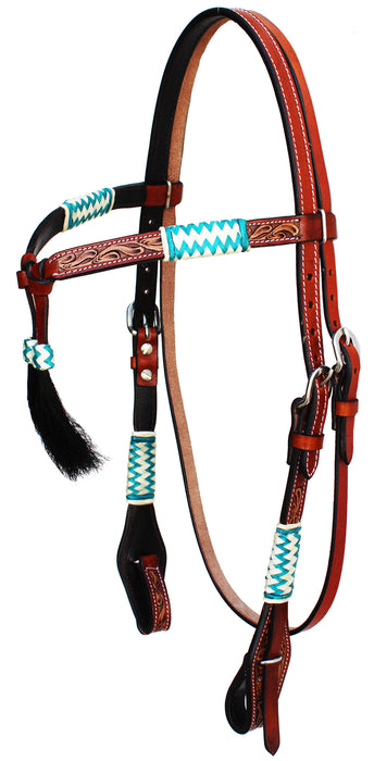 Horse Western Tooled Leather Browband Headstall Bridle 78FKHB