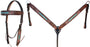 Horse Floral Tooled Browband Bridle & Breast Collar Set